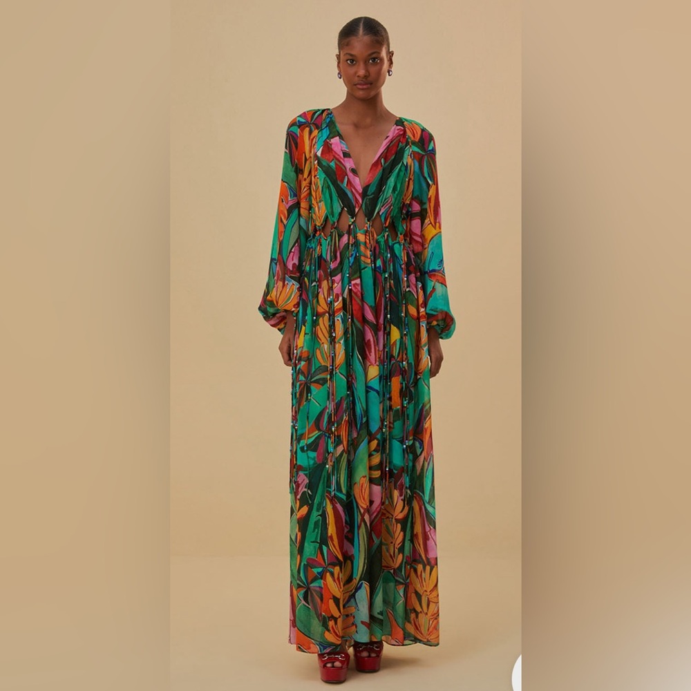 NWT Farm Rio Banana Foliage Maxi Dress XS